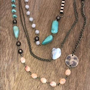 NWOT STUNNING Long Necklace mixed media 🧡🧡💕